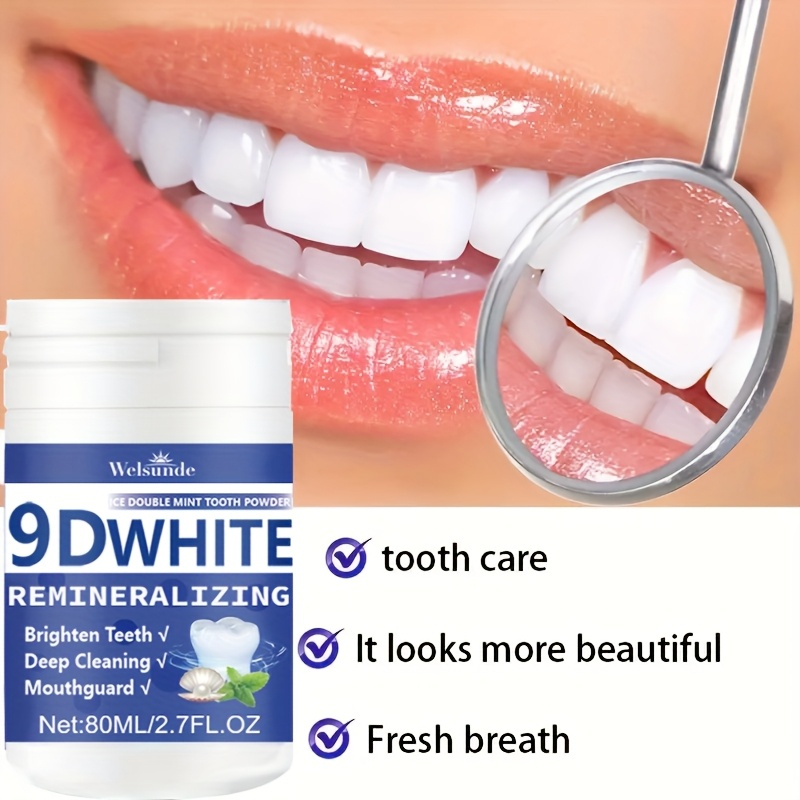 Teeth Whitening Co - 9D White Remineralisierendes Hydroxyapatit-Zahnpulver, Zahnaufhellungspulver, Tiefenreinigung,