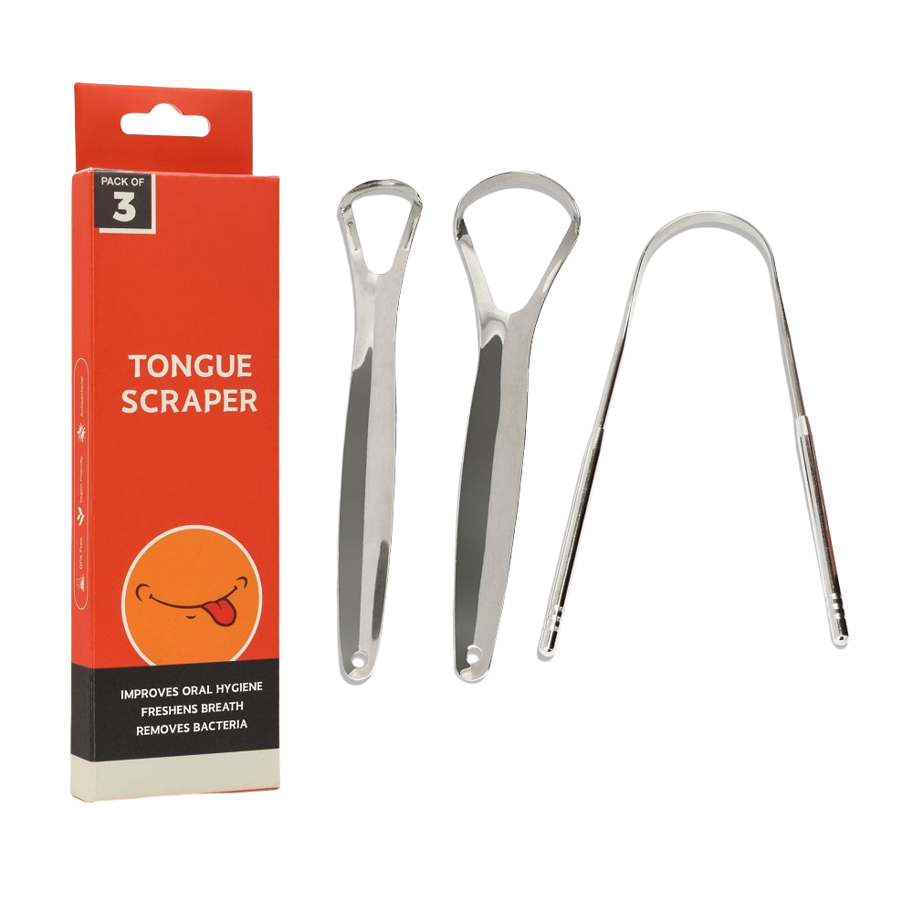 Tongue Scraper Metal - 3 Stück/Packung Zungenschaber aus Metall für