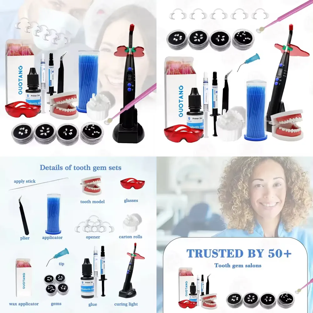 Teeth Whitening Home Kit - 【CHIMU HOME】 Professionelles DIY Make-up Zahnschmuck-Set