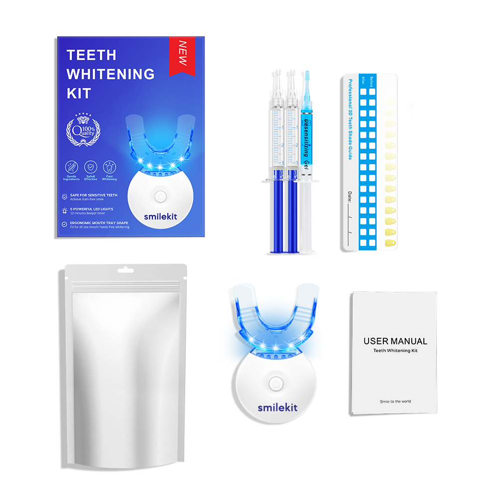 Teeth Whitening Home Kit - Zahnaufhellungs-Set – 5 x LED-Licht-Zahnaufheller mit