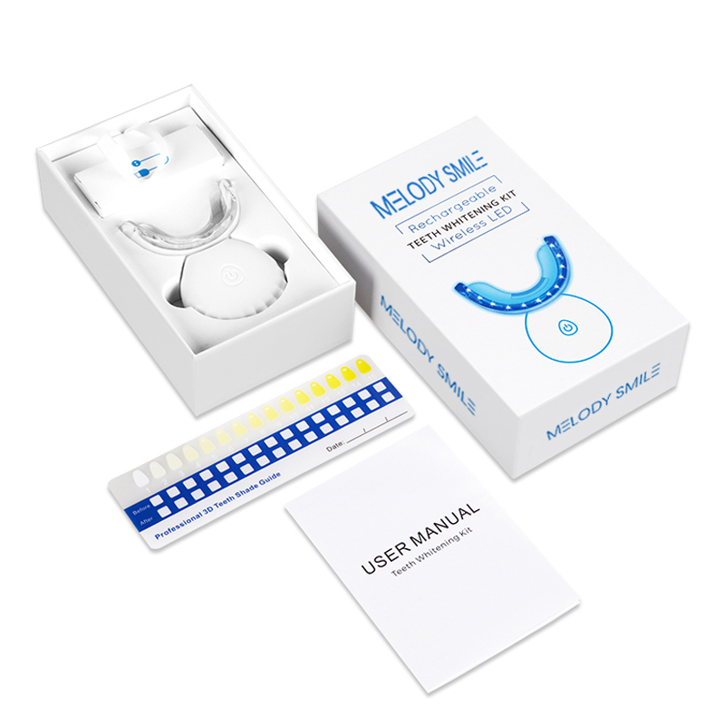 Teeth Whitening Home Kit - Blaulicht-Zahnaufhellungs-LED-Set Kabellos für Zuhause mit Anpassbarem