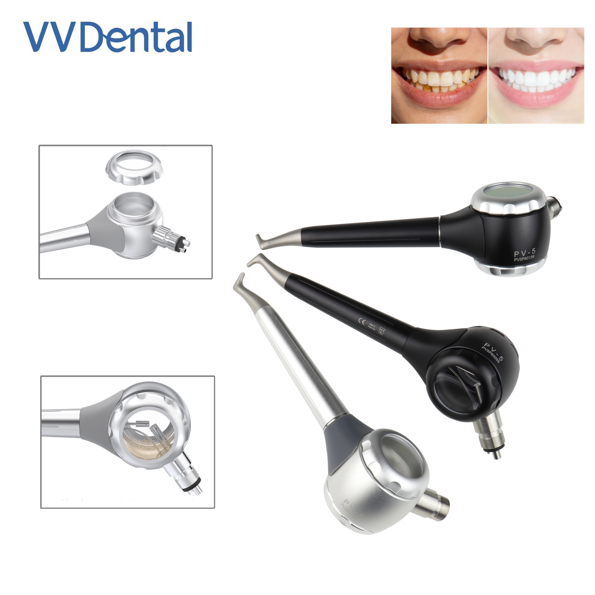 Teeth Whitening China - VV Dental 2/4-Loch Zahnaufhellungs-Sandstrahlpistole mit doppelseitigem