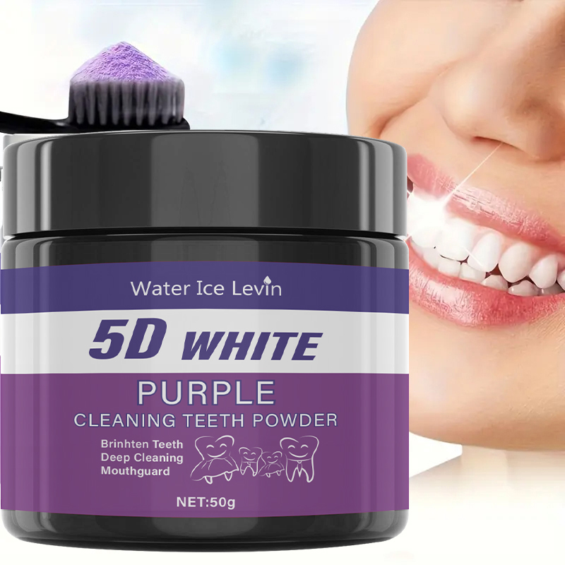 Teeth Whitening Baking Soda - 5D weißes Zahnpulver. Purple Mint Fresh