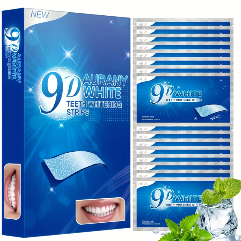 Teeth Whitening Q&M - 21 Paar 9D Aurany White Zahnaufhellungsstreifen