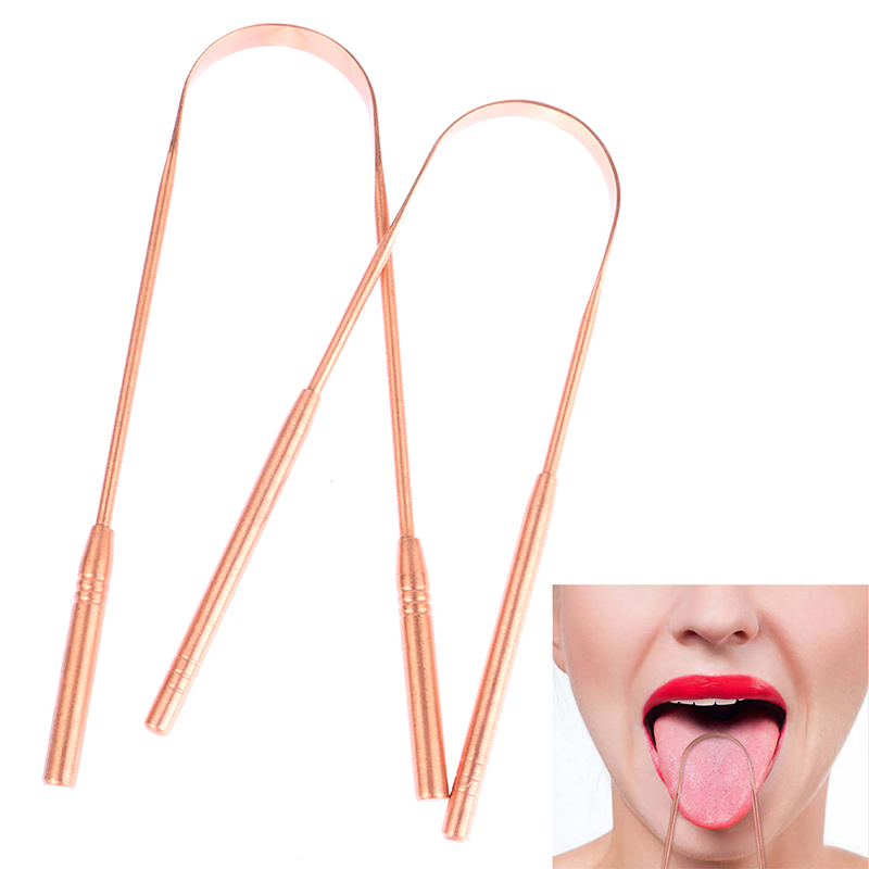 Tongue Scraper Metal - 1 Stück Kupfer-Zungenschaber, Reiniger, Schaber, Zahnbürste,