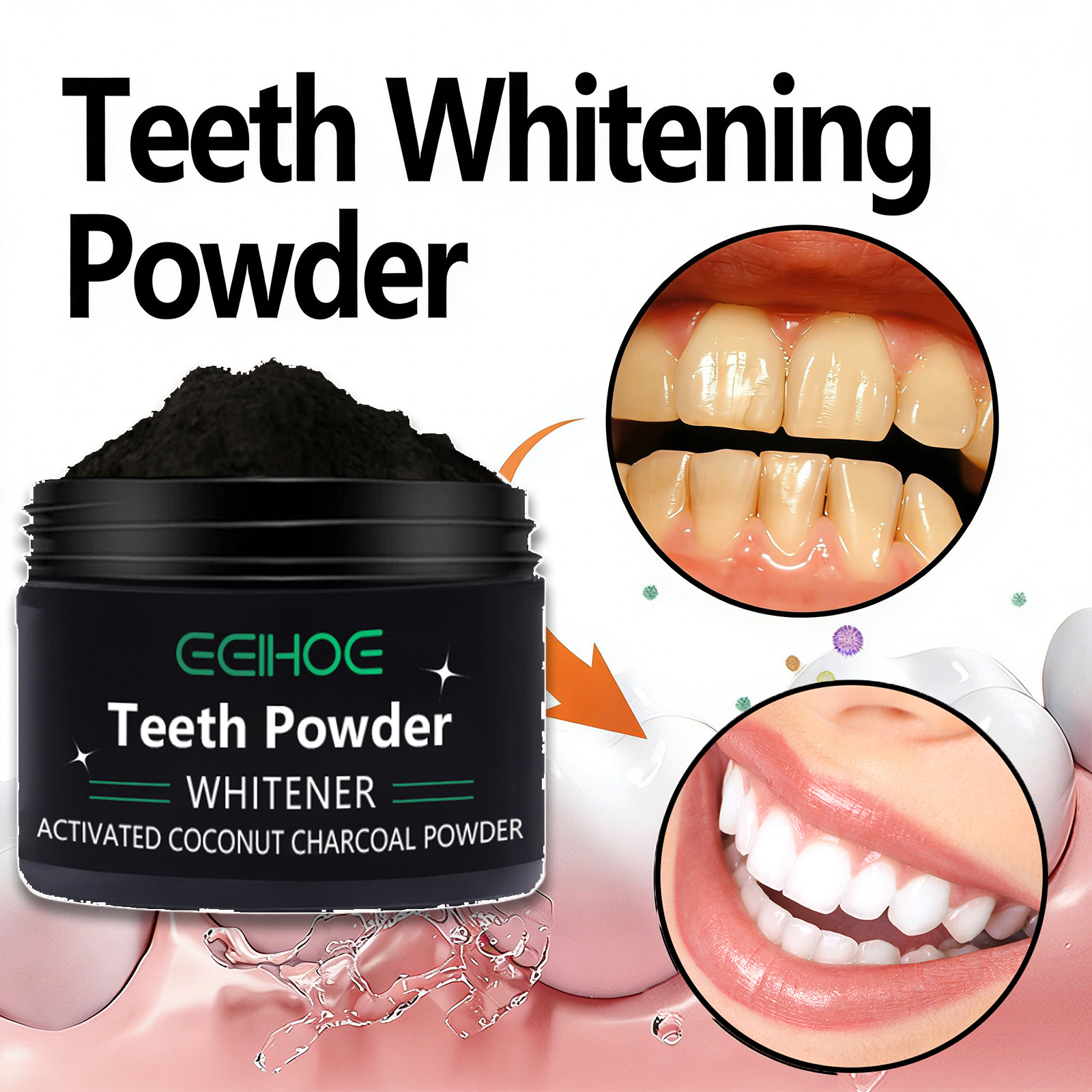 Teeth Whitening Baking Soda - Natürliches Zahnaufhellungspulver zur Reinigung & Fleckenentfernung
