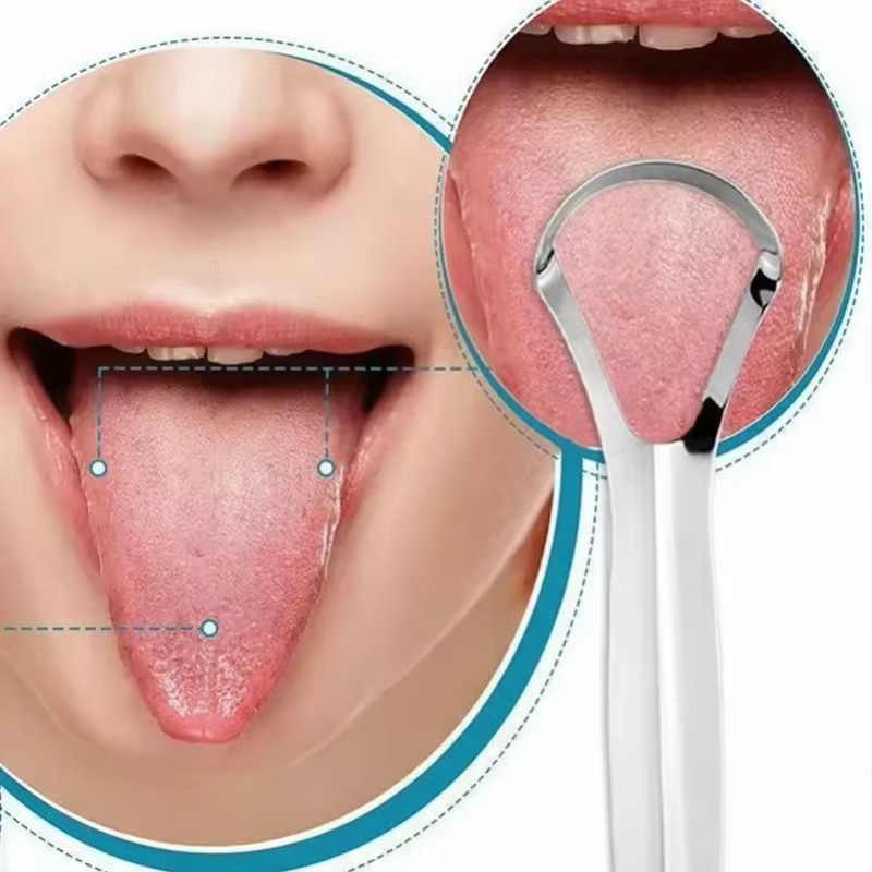 Tongue Scraper Metal - Premium 1 Stück Metall-Zungenschaber für Erwachsene