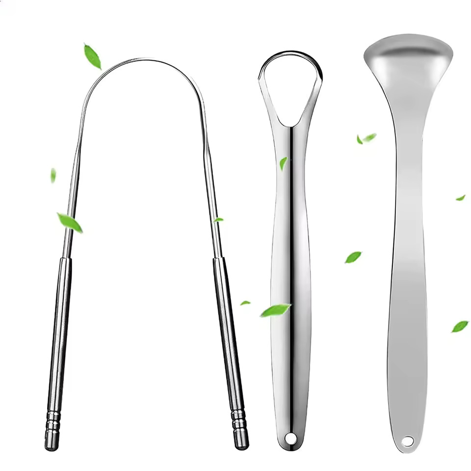 Tongue Scraper Metal - 1 Stück/2 Stück/3 Stück/4 Stück Metall-Zungenschaber