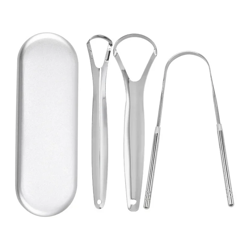 Tongue Scraper Metal - Premium 1 Stück/3 Stück Zungenschaber aus