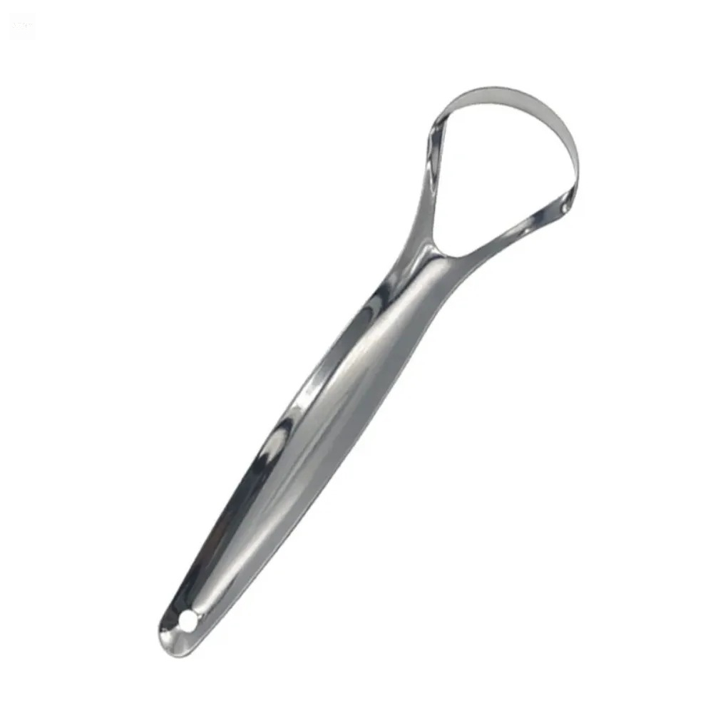 Tongue Scraper Metal - Offener Zungenschaber aus Edelstahl, Mundhygiene-Reinigungsbürste für