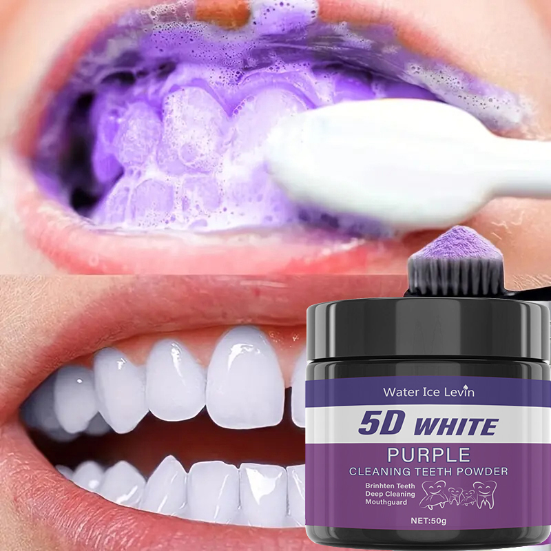 5D weißes Zahnpulver. Purple M – Teeth Whitening Baking Soda Bewertung und Preis