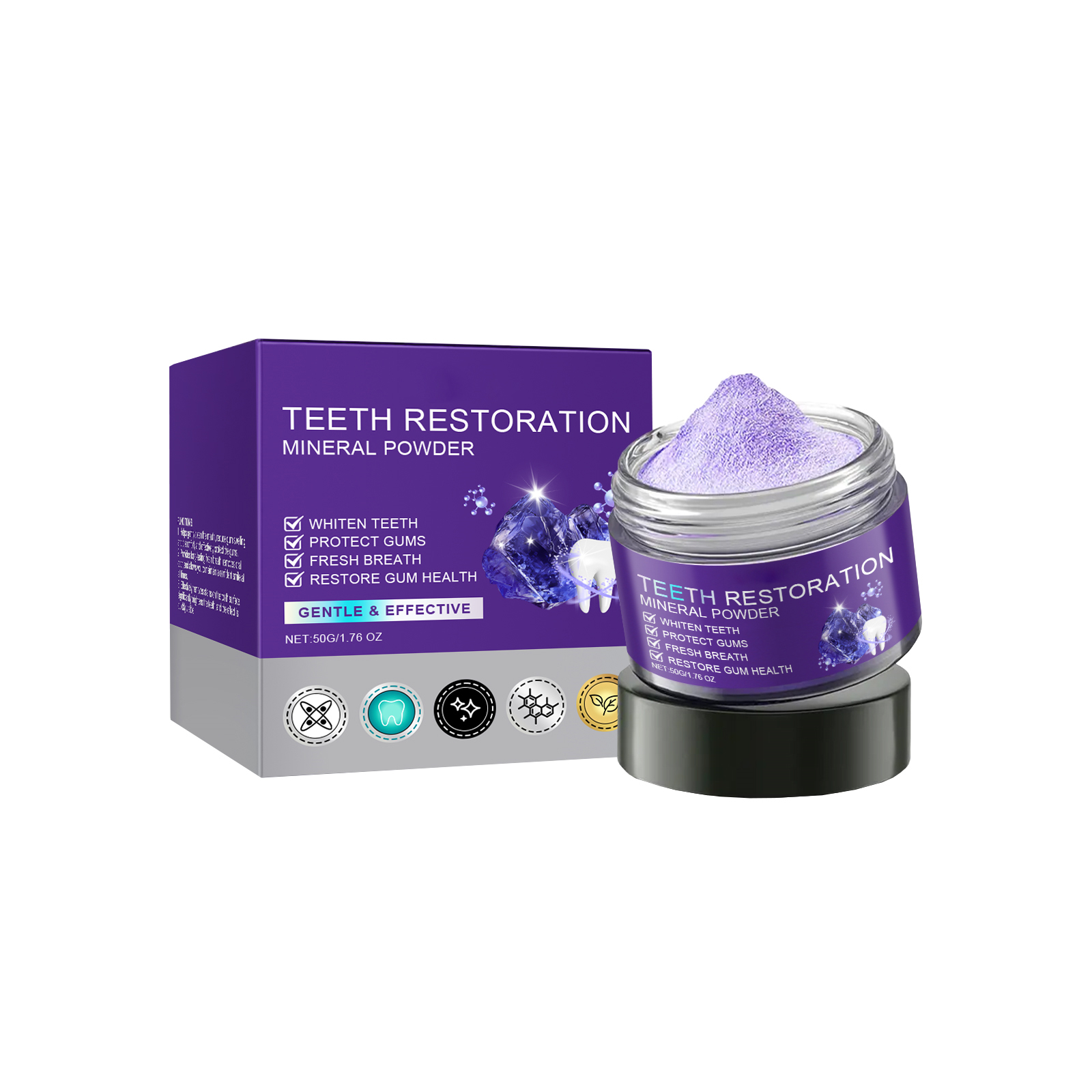 Lila Zahnpulver, Zahnaufhellun – Teeth Whitening Co Bewertung und Preis