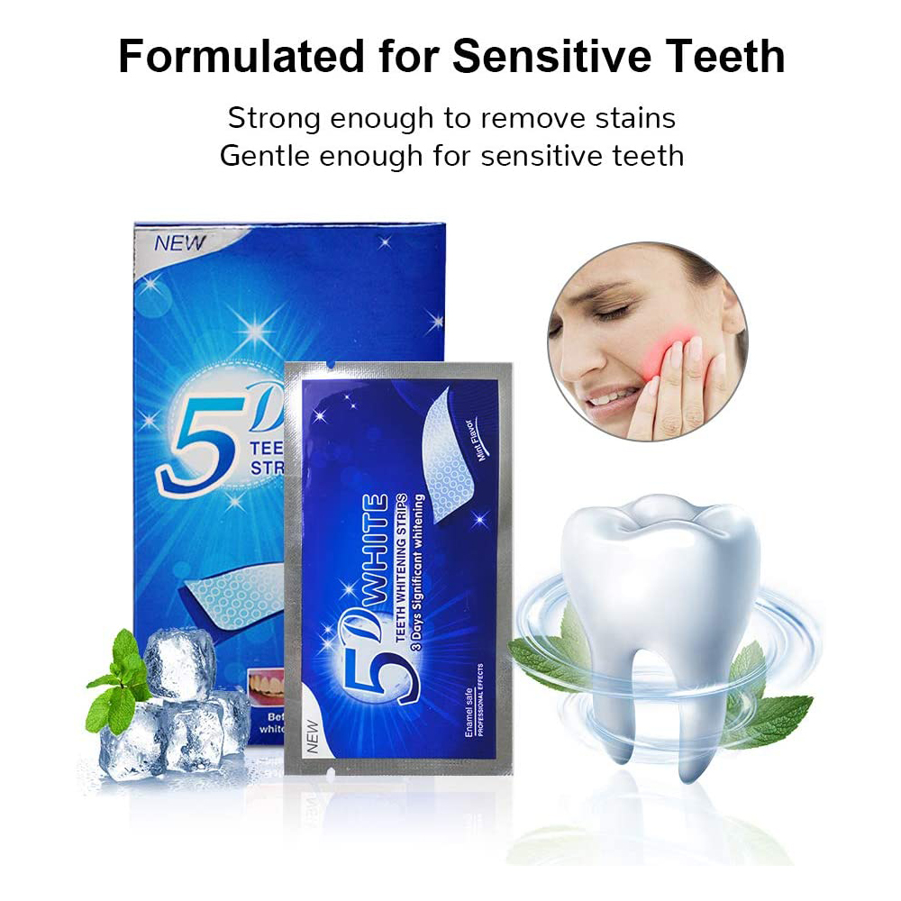 5D Weiße Zahnweißstreifen, Auf – Teeth Whitening Home Kit Bewertung und Preis
